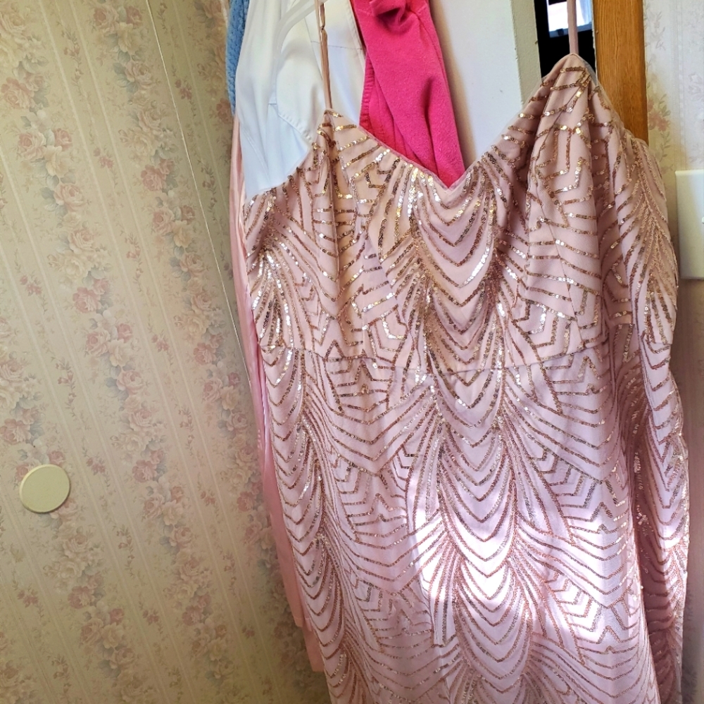 David's Bridal Rose Gold Gown